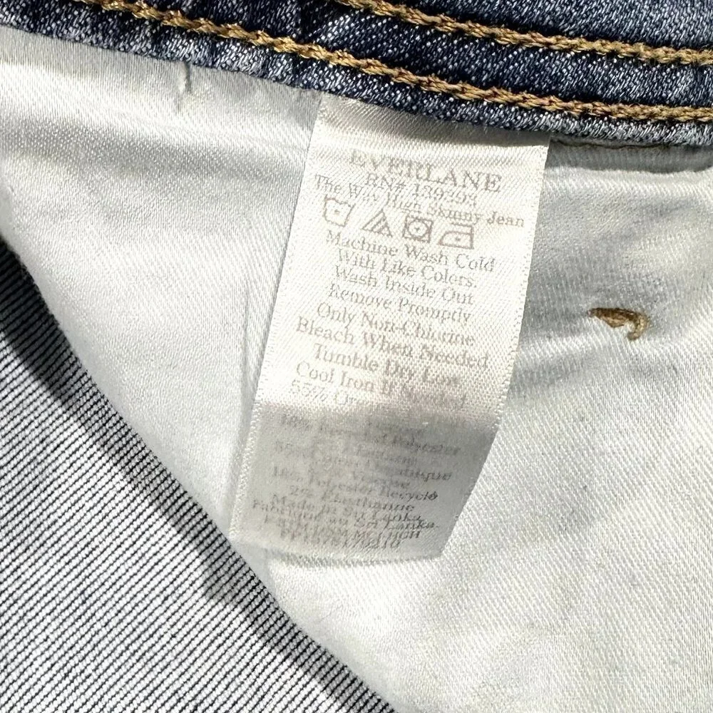 NEW Everlane The Way-High Clean Front Skinny Jean in Blue - Size 27